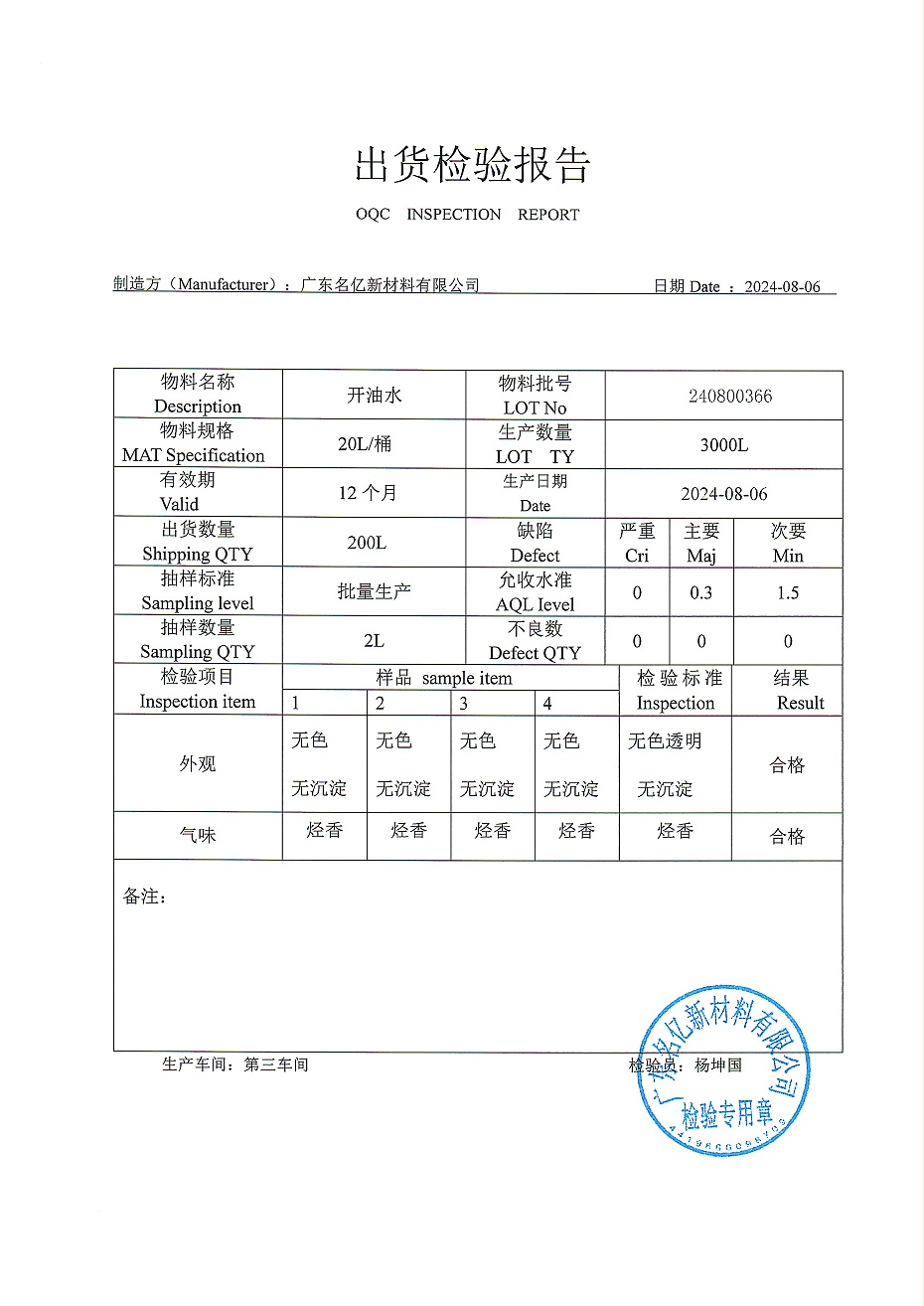 开油水